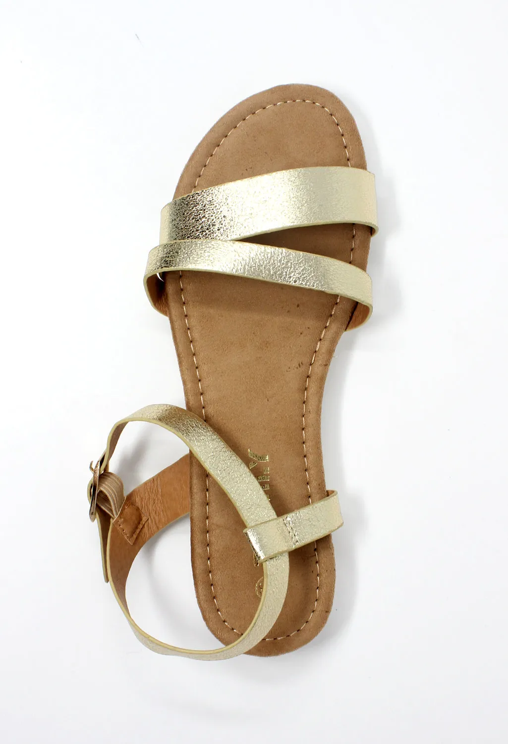 Lightweight Low Wedge Gold Sandal