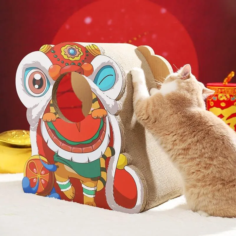 Lion Dance Cartoon Cat Scratching Post