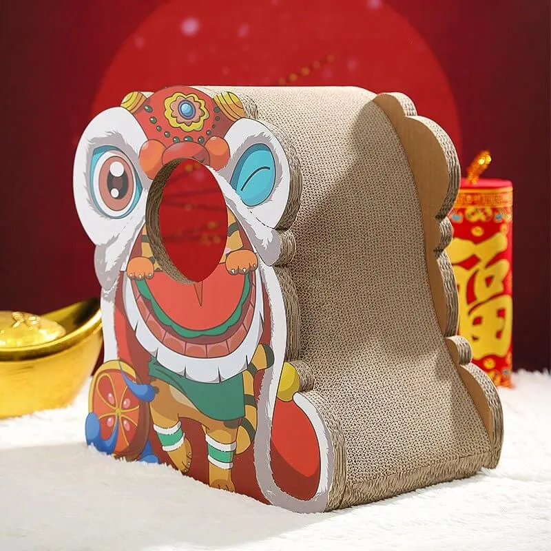 Lion Dance Cartoon Cat Scratching Post