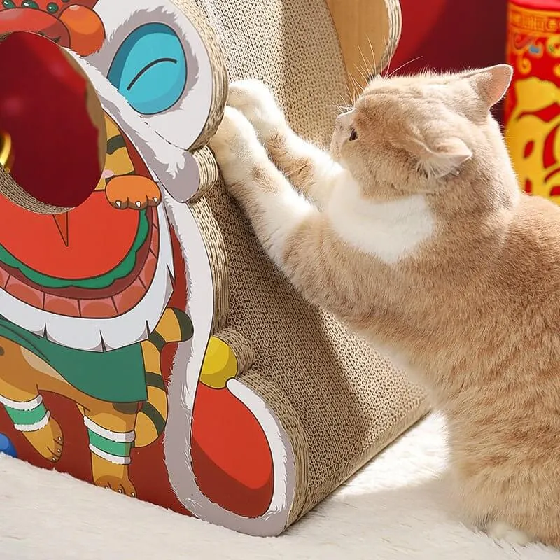 Lion Dance Cartoon Cat Scratching Post