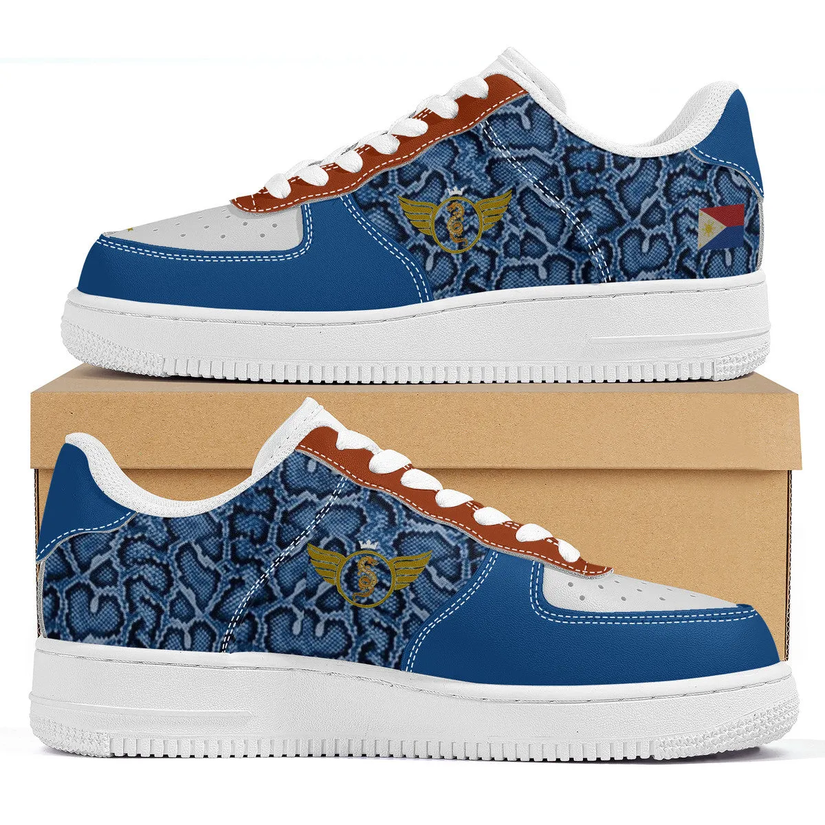 Majestic Blue and Re | Low Top Customized | Shoe Zero