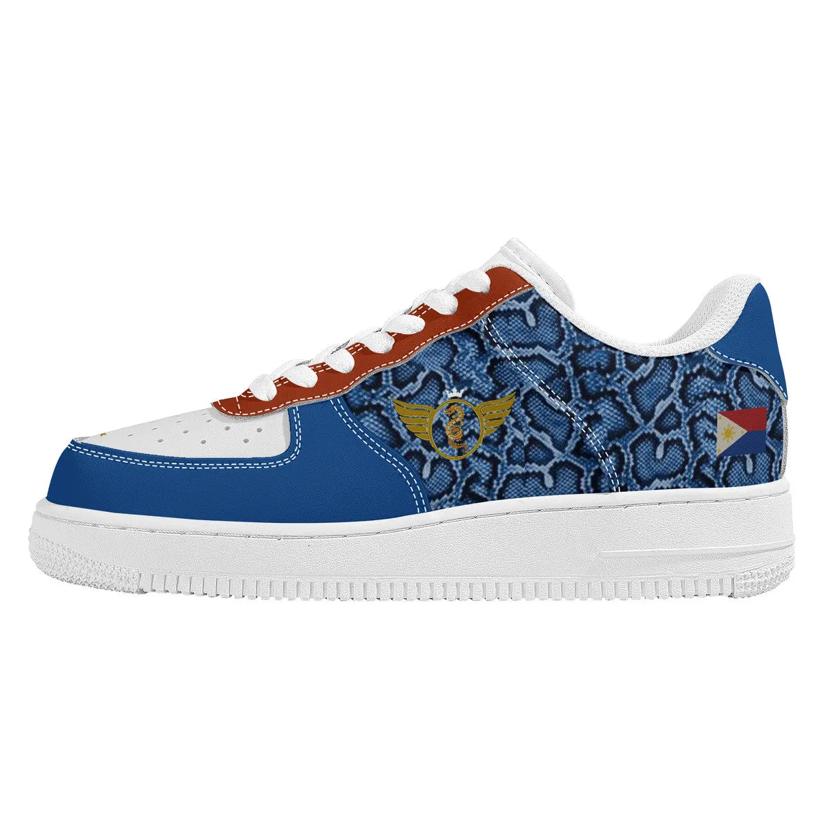 Majestic Blue and Re | Low Top Customized | Shoe Zero