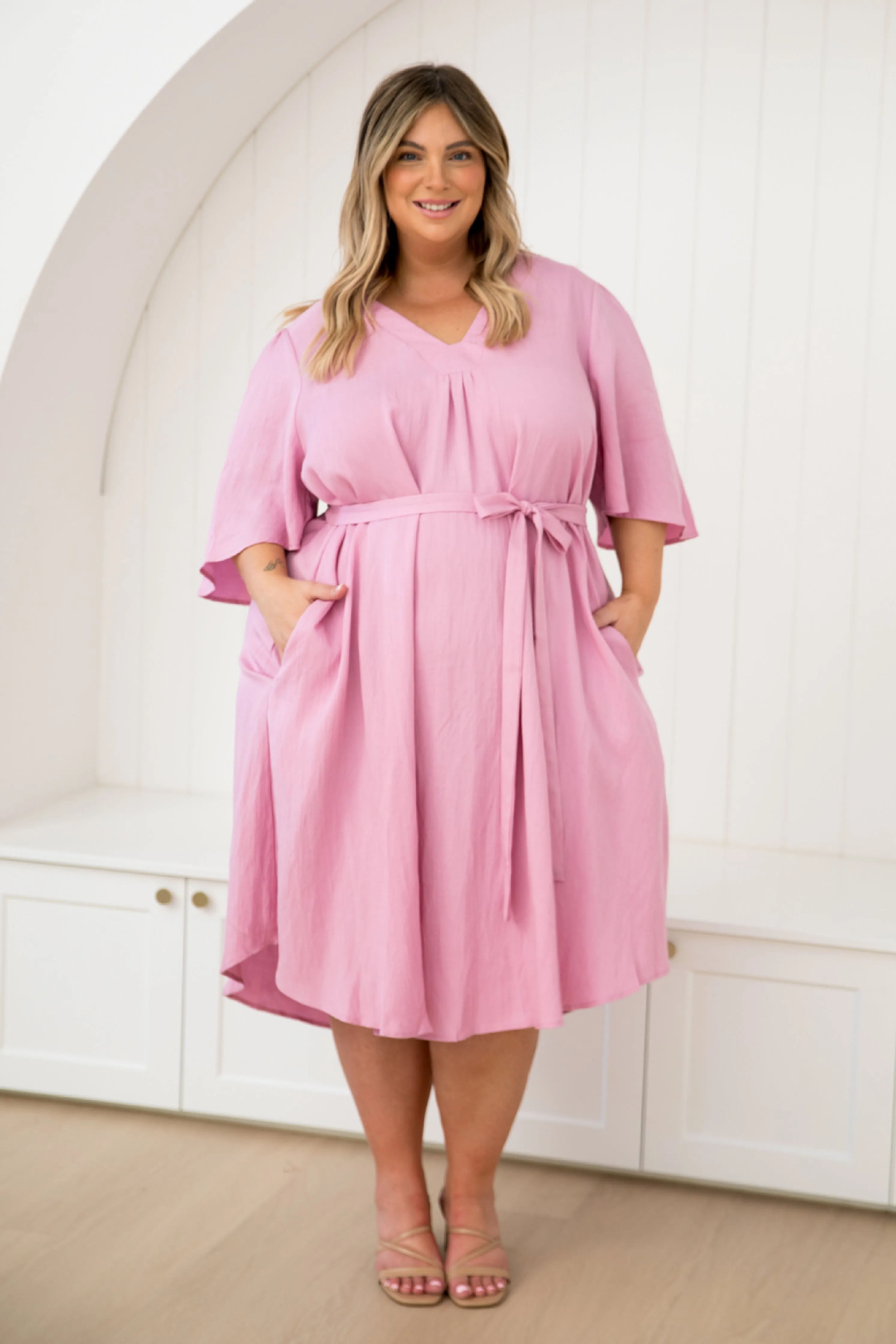 Makeo Dress in Pink Lemonade