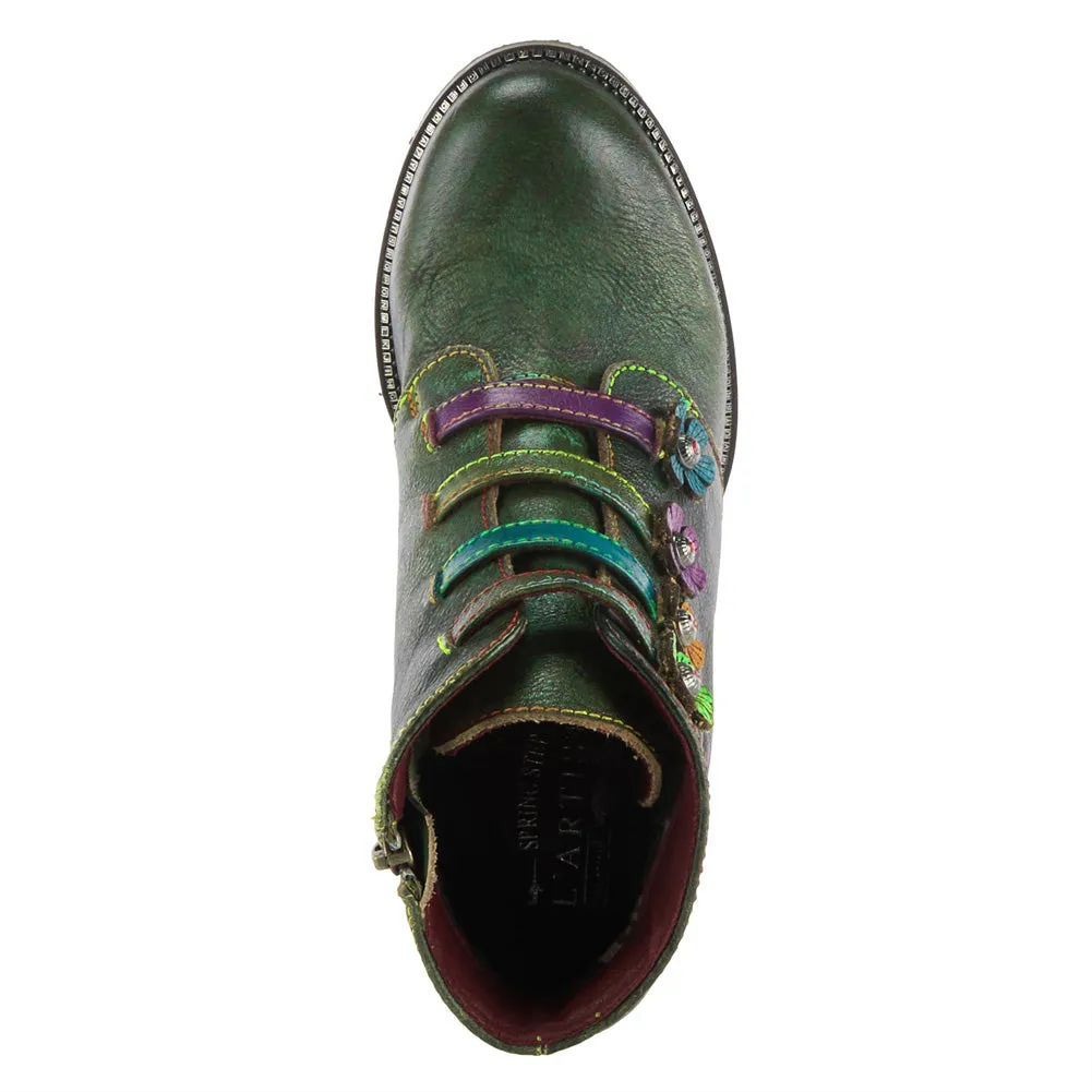 Maleeka in Green Multi Leather by L'Artiste