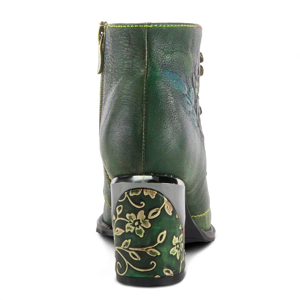 Maleeka in Green Multi Leather by L'Artiste