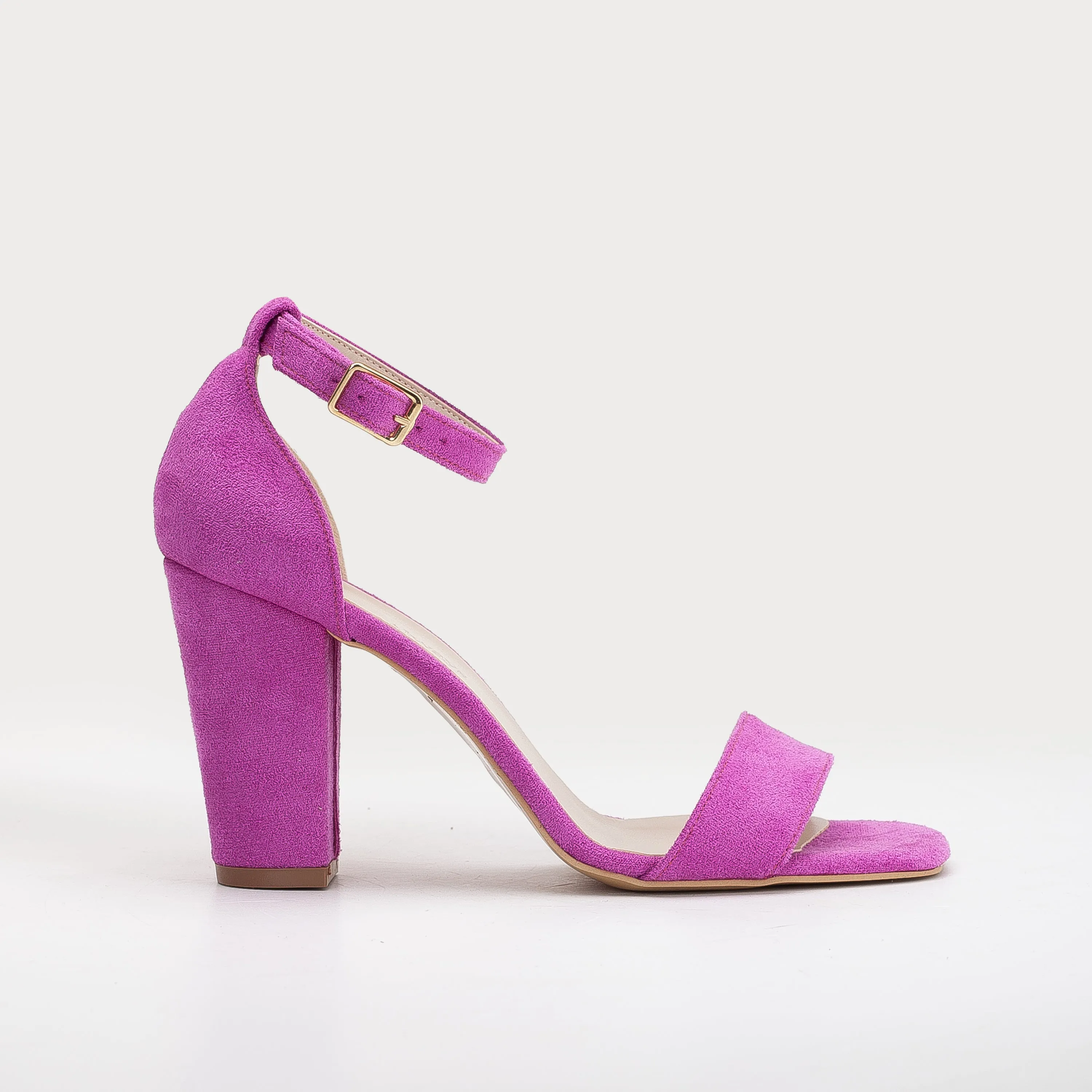 Melissa - Fuchsia Suede Sandals with Pearls