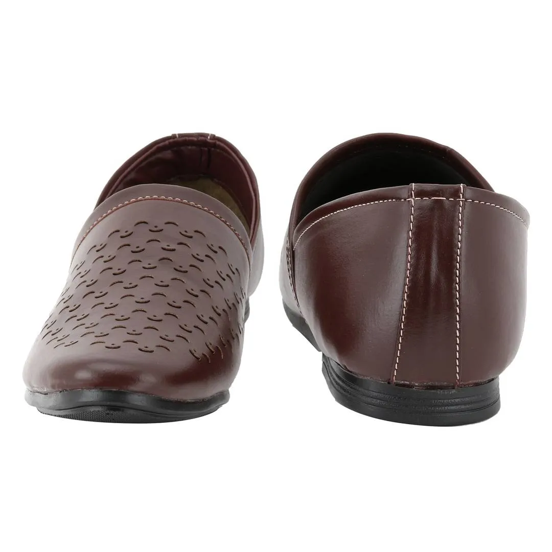 Men Brown Synthetic Leather Formal Shoes