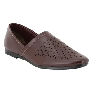 Men Brown Synthetic Leather Formal Shoes