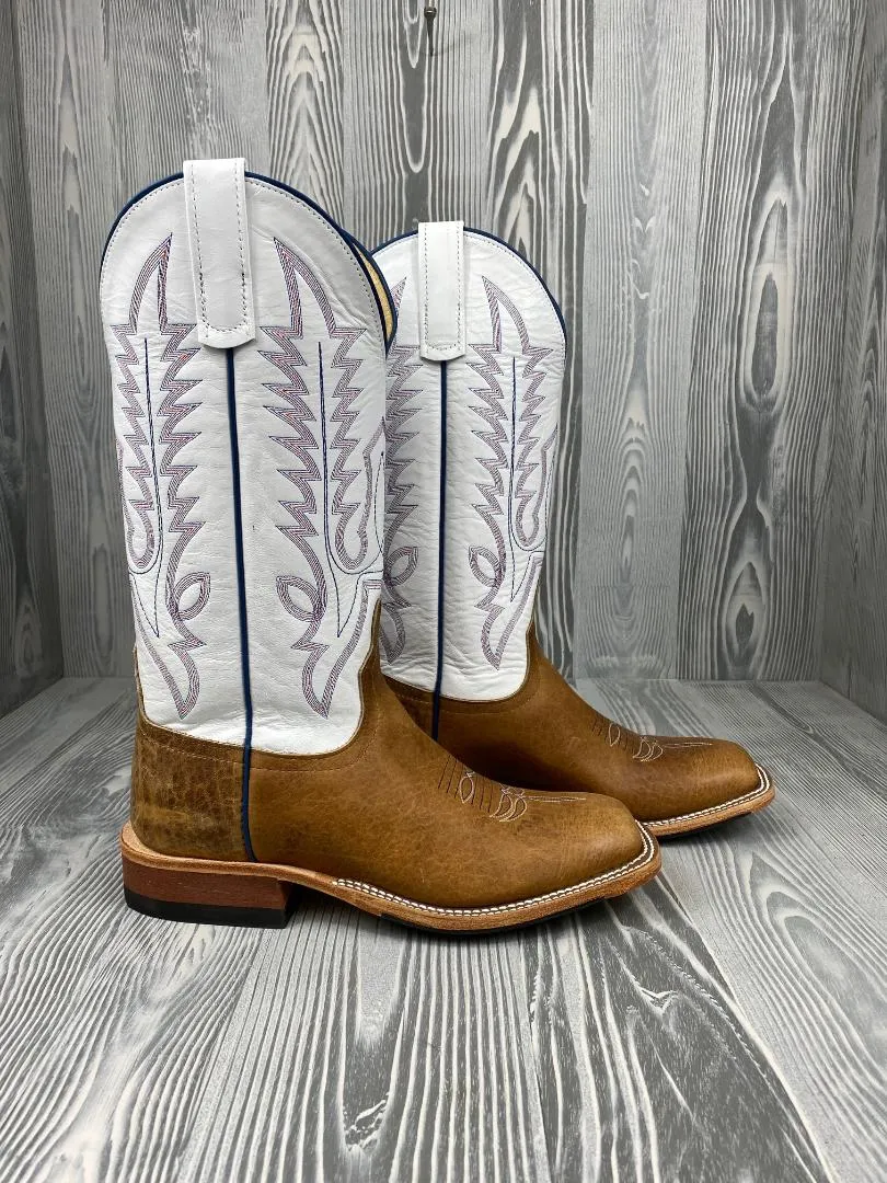 Mens Anderson Bean Distressed American Bison with 13" White Kidskin Tops