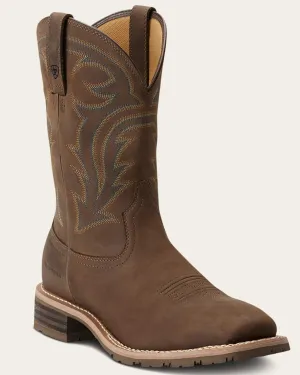 Men's Ariat Hybrid Rancher Brown, WP, Pull On Western Soft Toe Boot