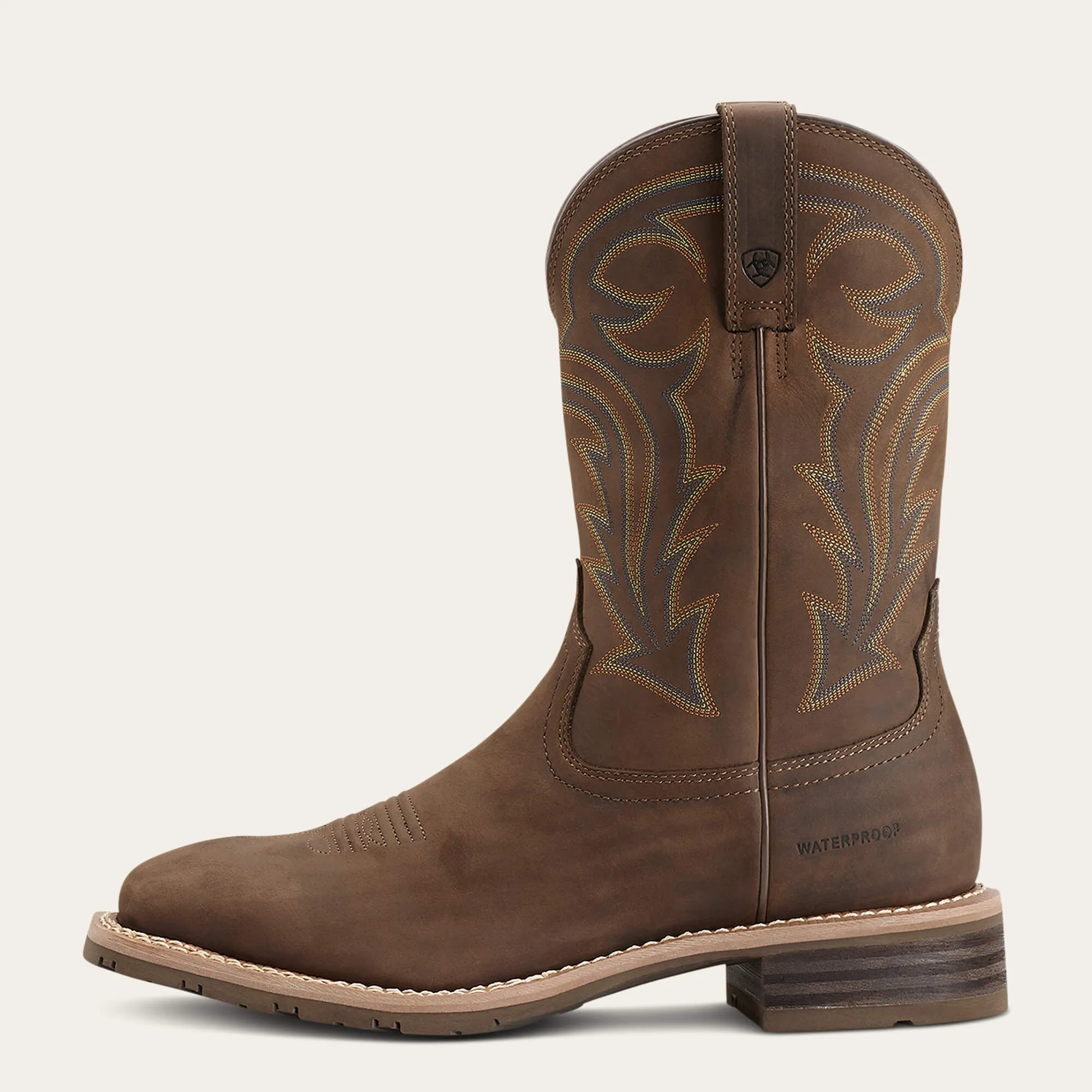 Men's Ariat Hybrid Rancher Brown, WP, Pull On Western Soft Toe Boot