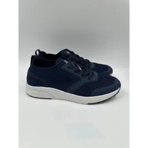 Men's Size 9, Navy and White Low Top Knit Sneakers for a Night out