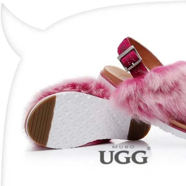 MUBO UGG Women's Casual Fur Sandal