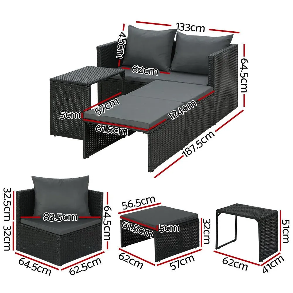 Multi Function Outdoor Setting - Black