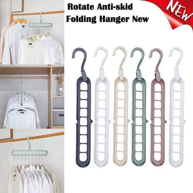 Multi-port 360 Rotation 9 Holes Plastic Storage Clothes Hanger Space Saving Hanger Organizer Multipurpose Cloth Cloths