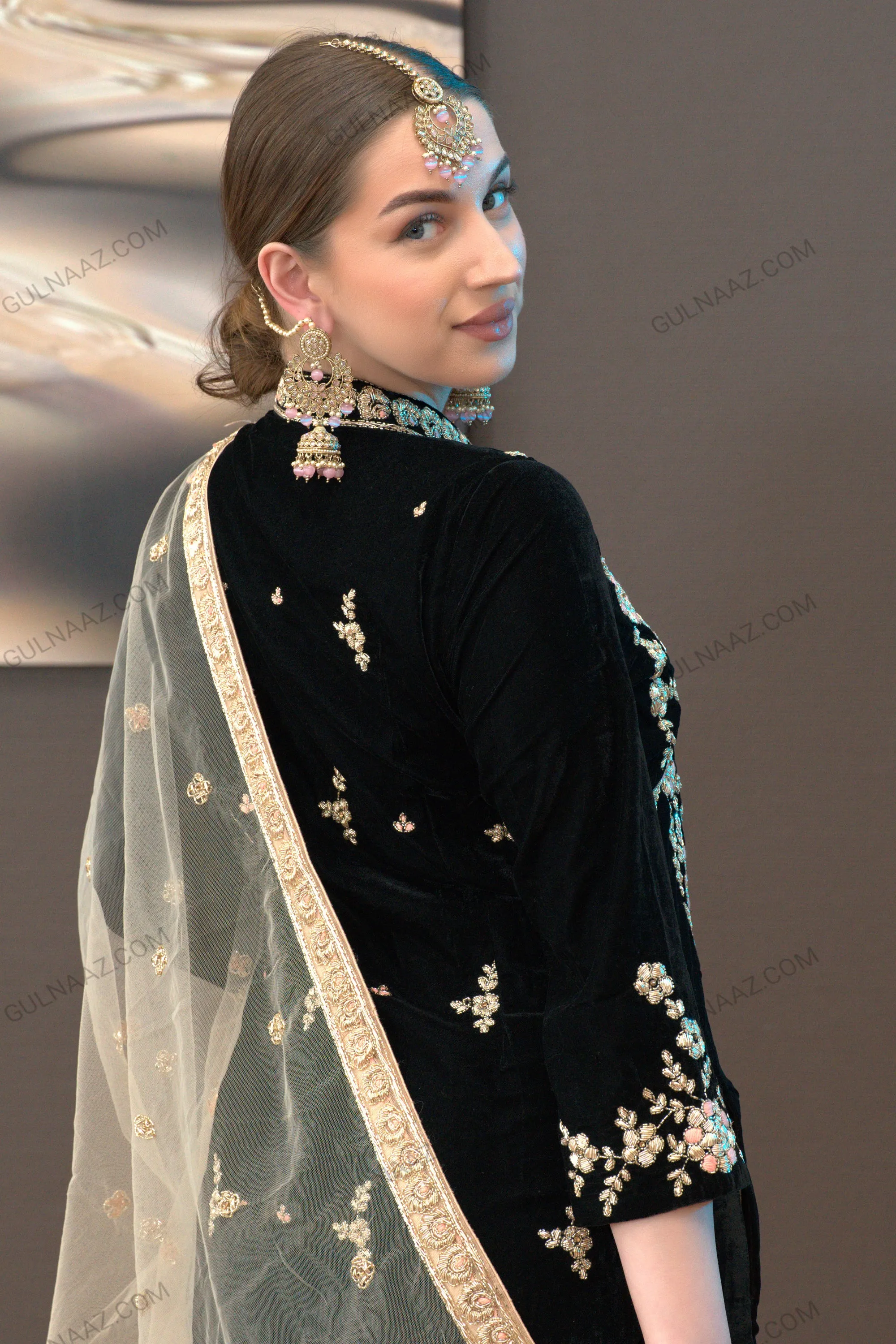 Muntaha - Embellished Velvet Salwar Kameez