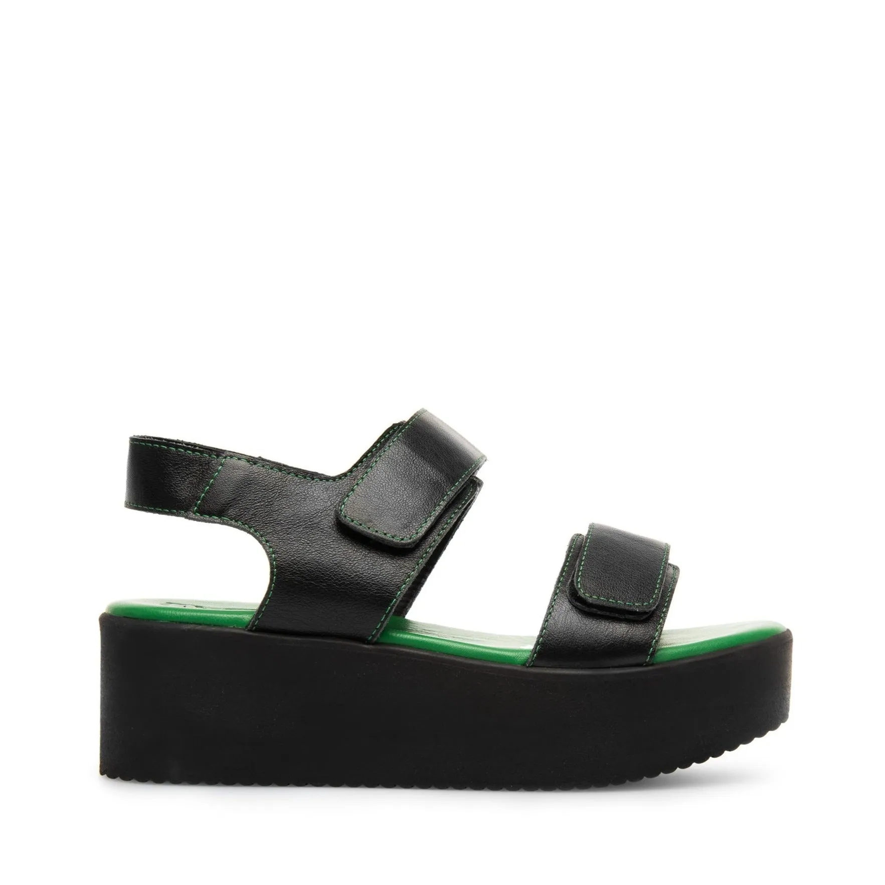 Naomi Black Green Chunky Sandals