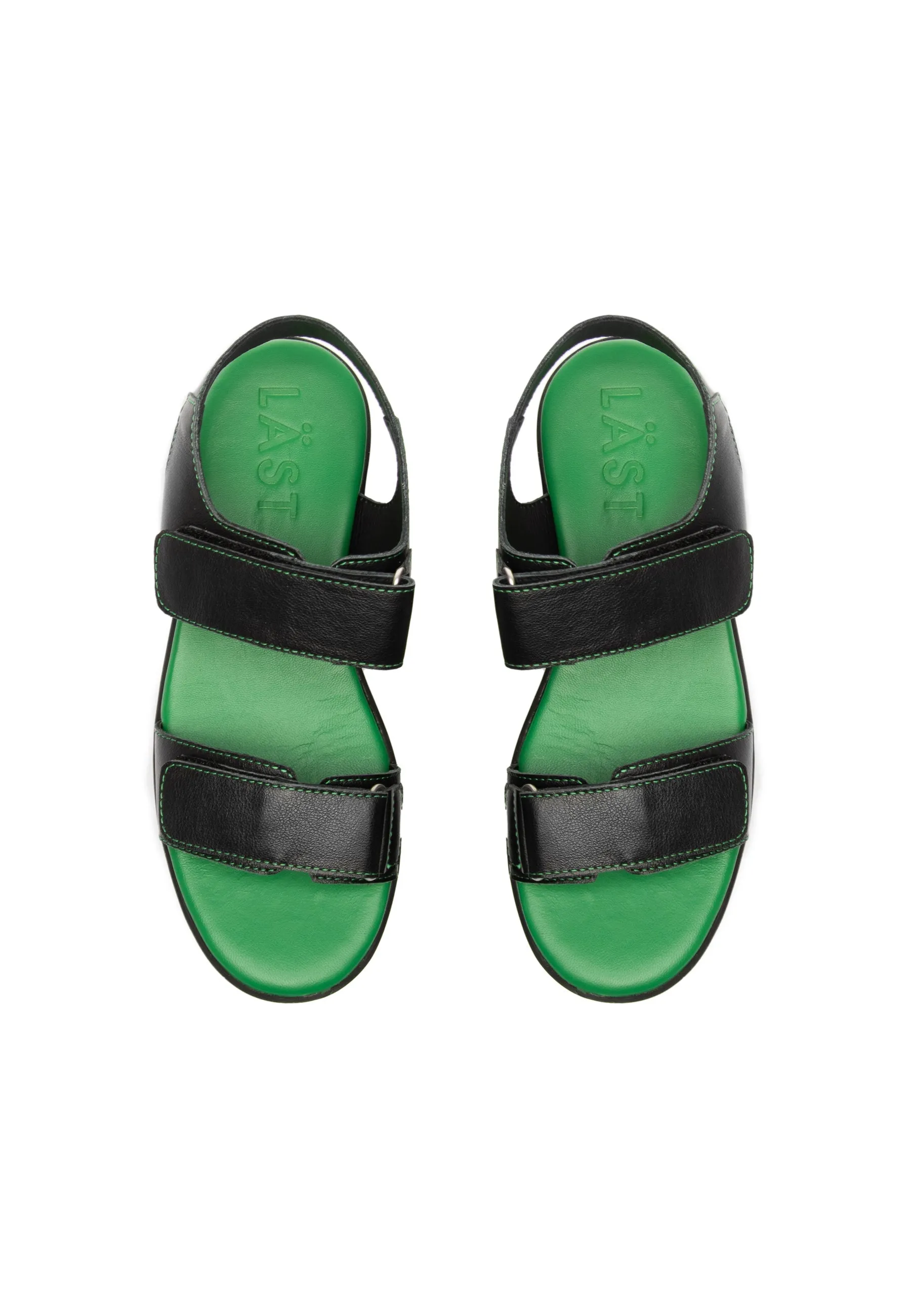 Naomi Black Green Chunky Sandals