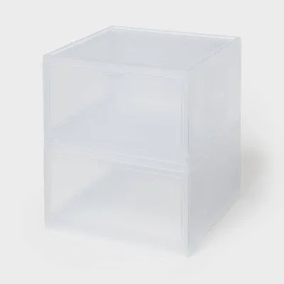 New - Stackable Large Bin Front Opening Clear - Brightroom