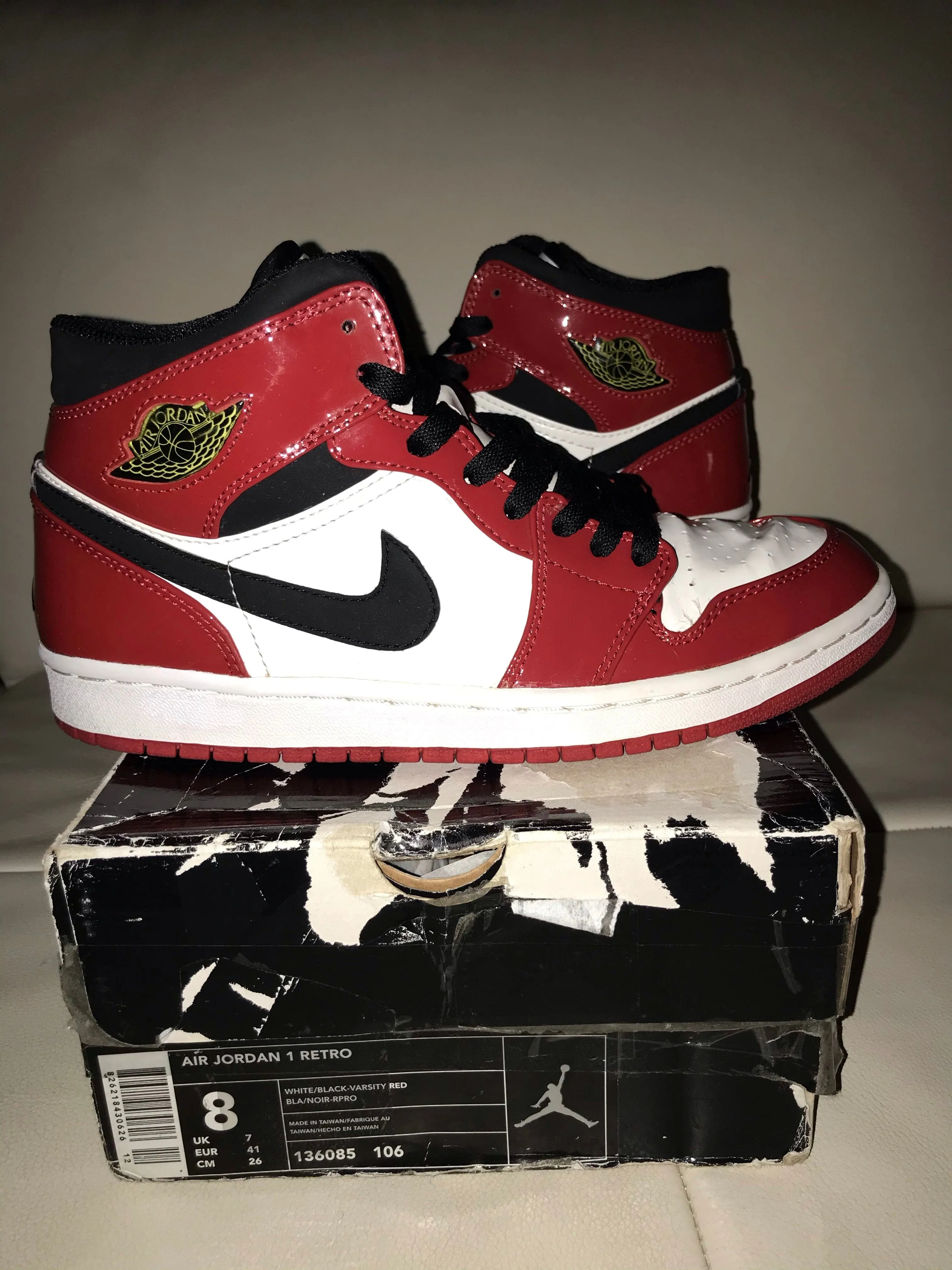 Nike Air Jordan 1 Retro Chicago Bulls Patent 2003 Men's