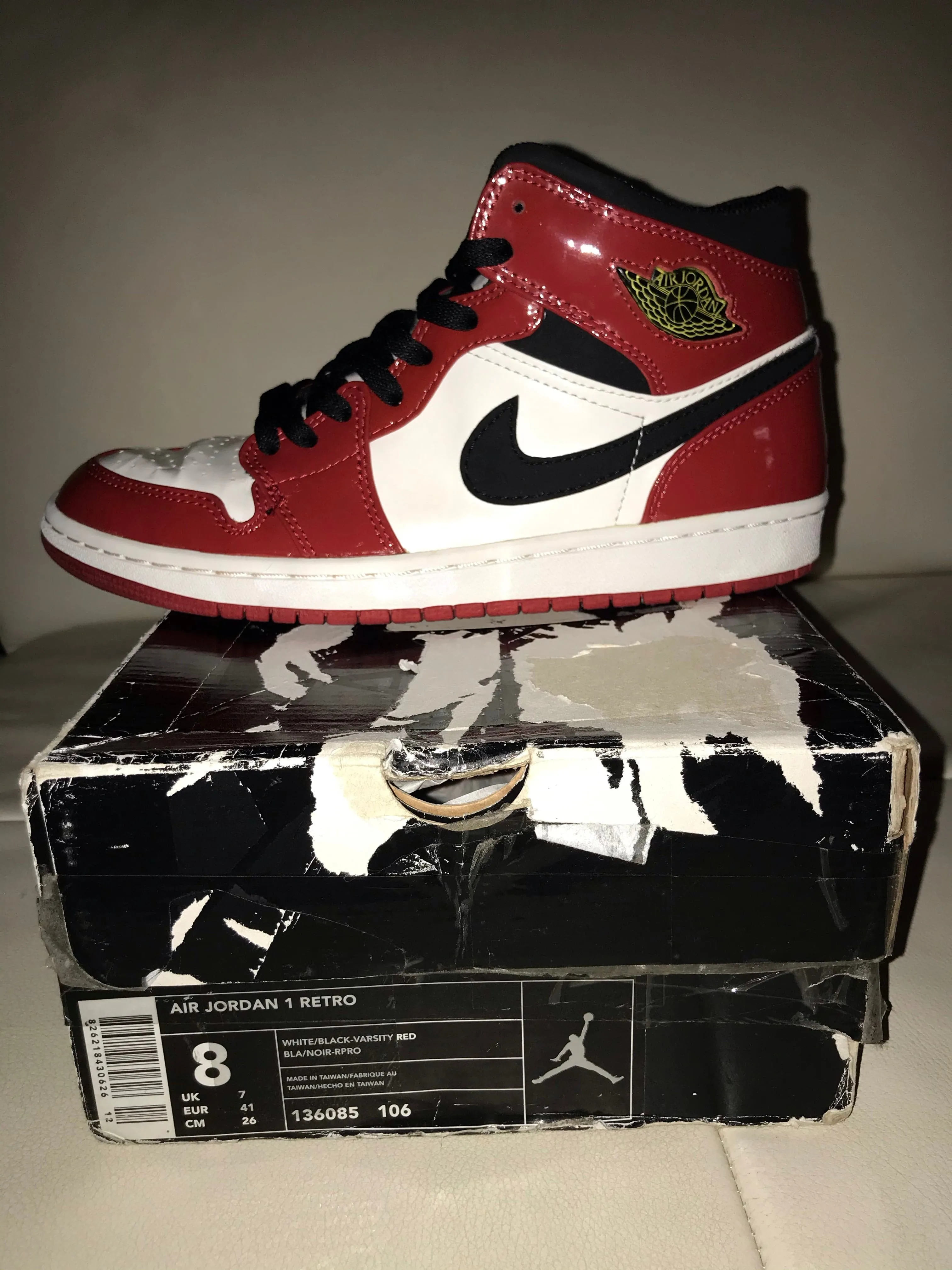 Nike Air Jordan 1 Retro Chicago Bulls Patent 2003 Men's