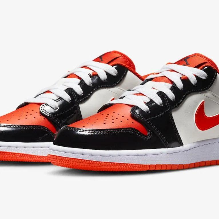 Nike Kid's Air Jordan 1 Low GS Shoes - Team Orange / Black / Sail