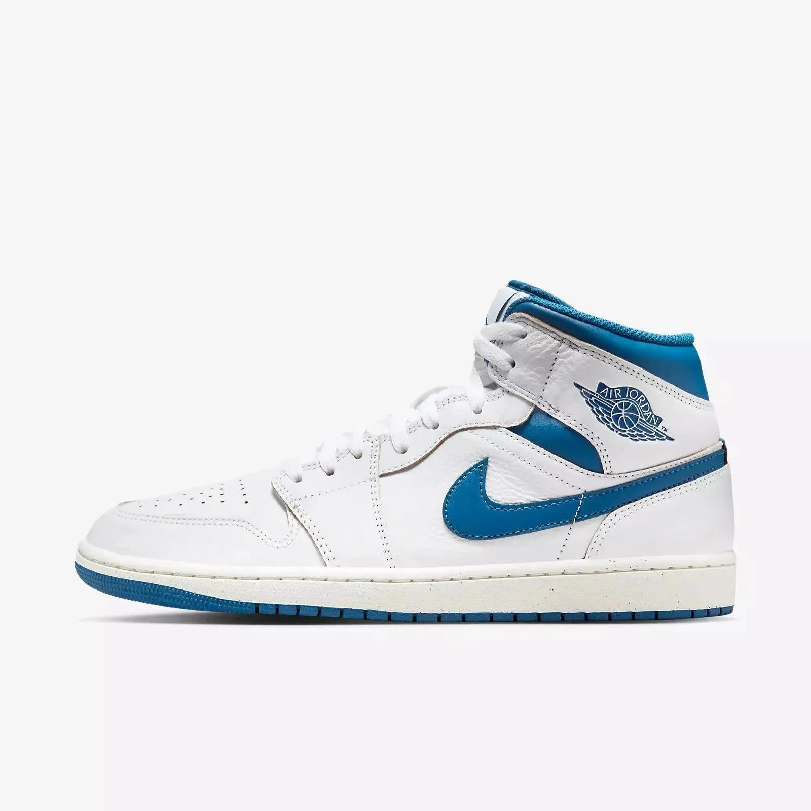 Nike Men's Air Jordan 1 Mid SE Shoes - White / Sail / Industrial Blue