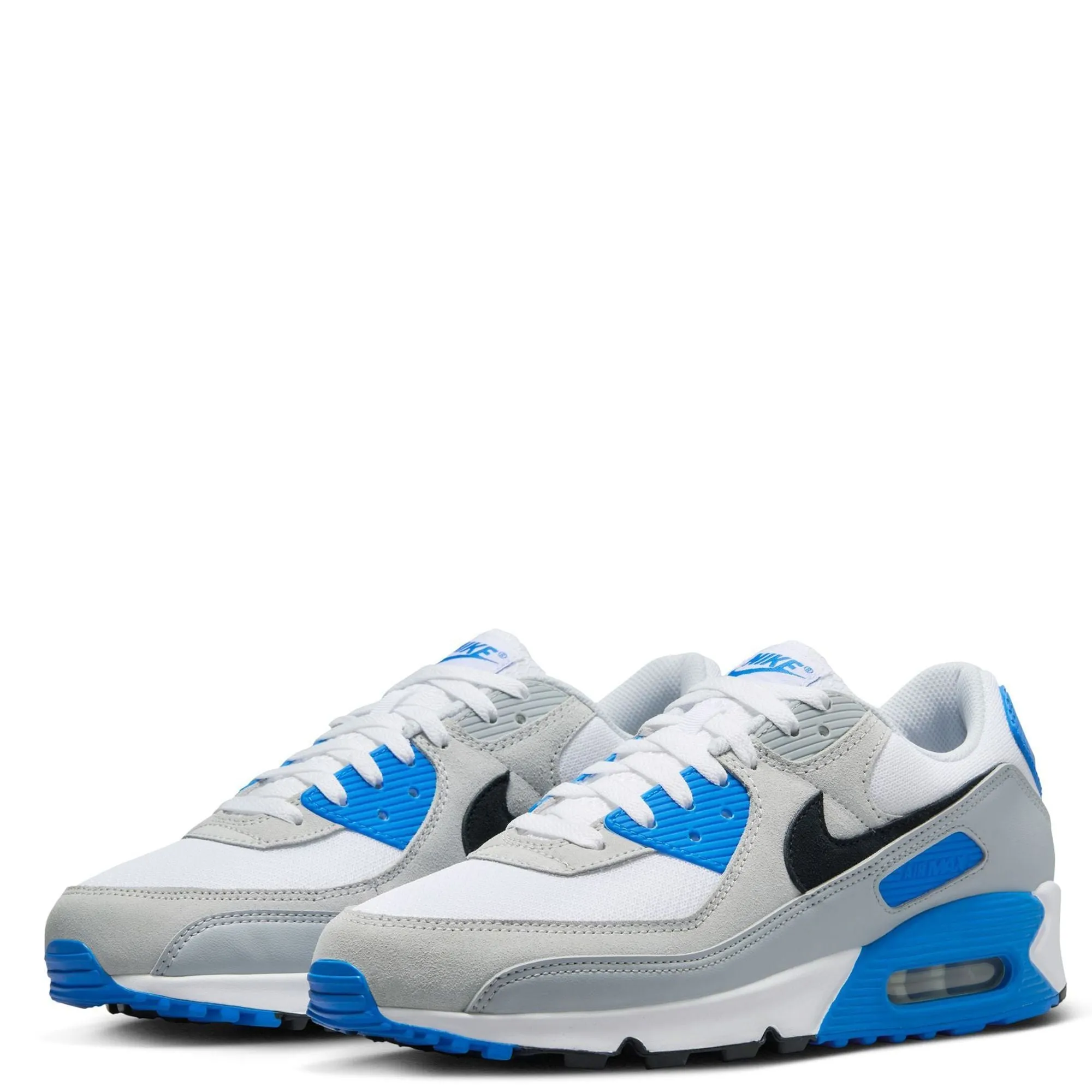 Nike Men's Air Max 90 Shoes - White / Black / Photo Blue / Pure Platinum