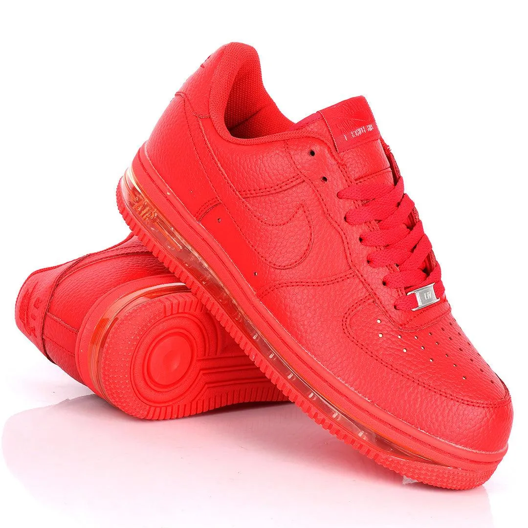 NK Force 1 Translucent Panel Designed Sneakers- Red