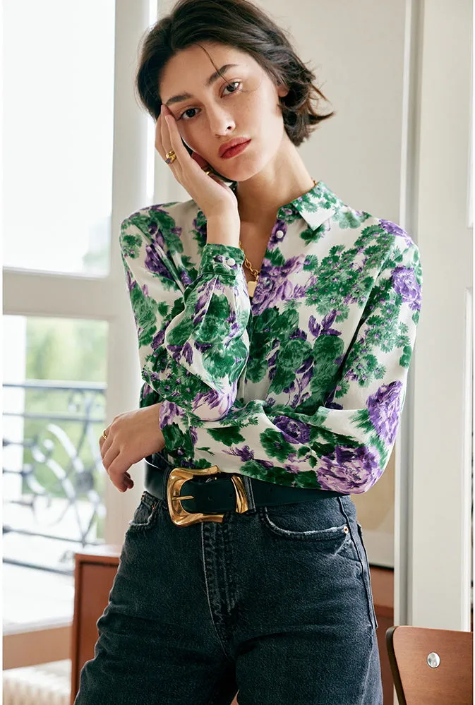 NoNothing | Classy pure silk shirt -multi color