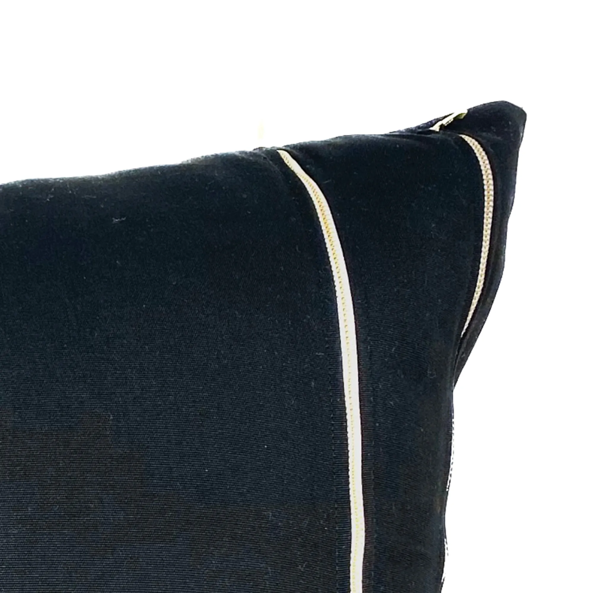 Onyx Zipper Modern Outdoor Throw Pillow Cover 24x24