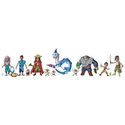 Open Box - Disney Raya Kumandra Set Figures Raya Sisu Namaari Molded Outfits Swords Dragon