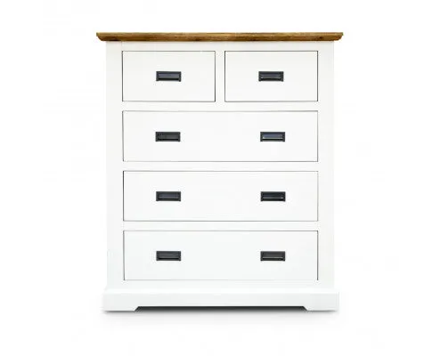 Orville Tallboy 5 Chest of Drawers Solid Wood Storage Cabinet - Multi Color