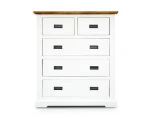 Orville Tallboy 5 Chest of Drawers Solid Wood Storage Cabinet - Multi Color