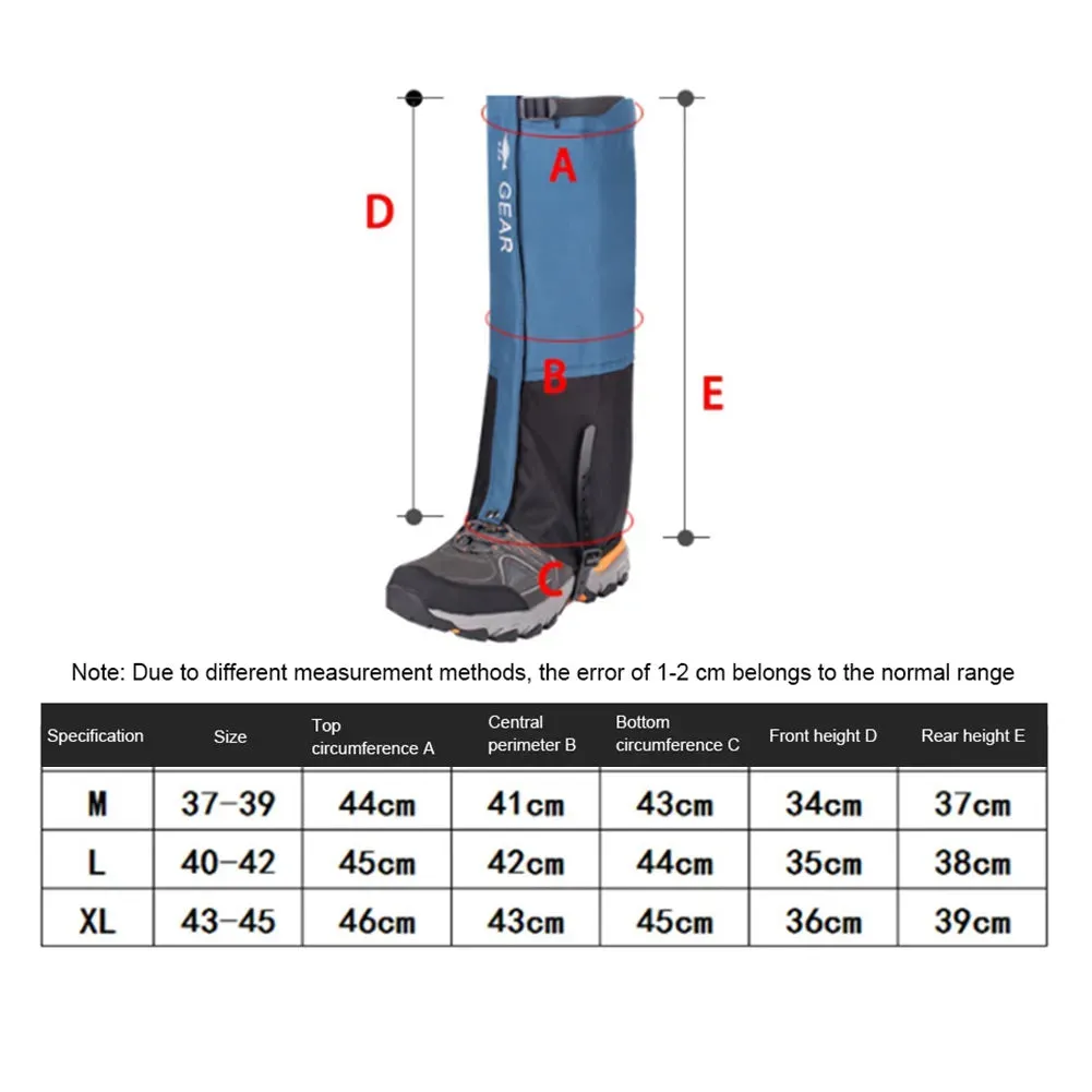 Outdoor Skiing Camping Hiking Climbing Waterproof Snow Legging Gaiters Windproof Cycling Skiing Desert Snow Boots Shoes Covers