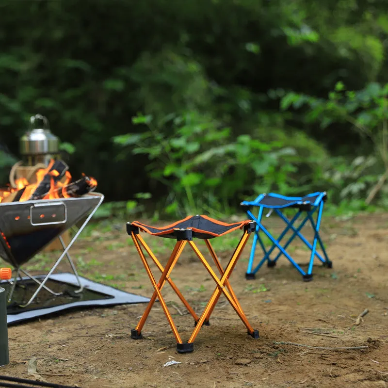 Outdoor Ultra-Light Aluminum Alloy Folding Stool Fishing Stool Multi-Functional Four-Corner Stool Small Mazar Space Chair Small