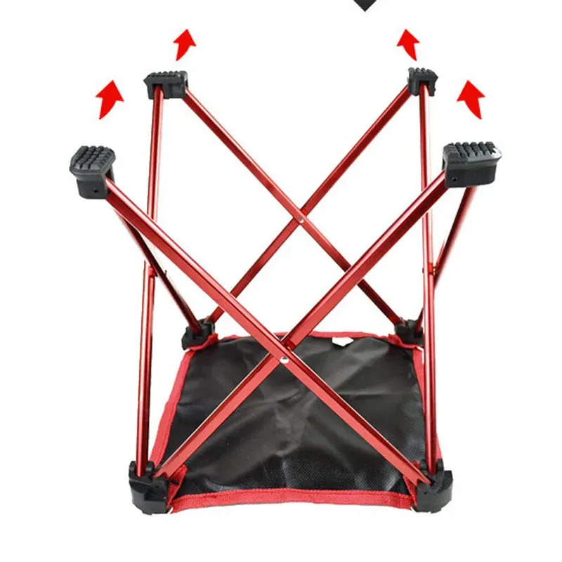 Outdoor Ultra-Light Aluminum Alloy Folding Stool Fishing Stool Multi-Functional Four-Corner Stool Small Mazar Space Chair Small