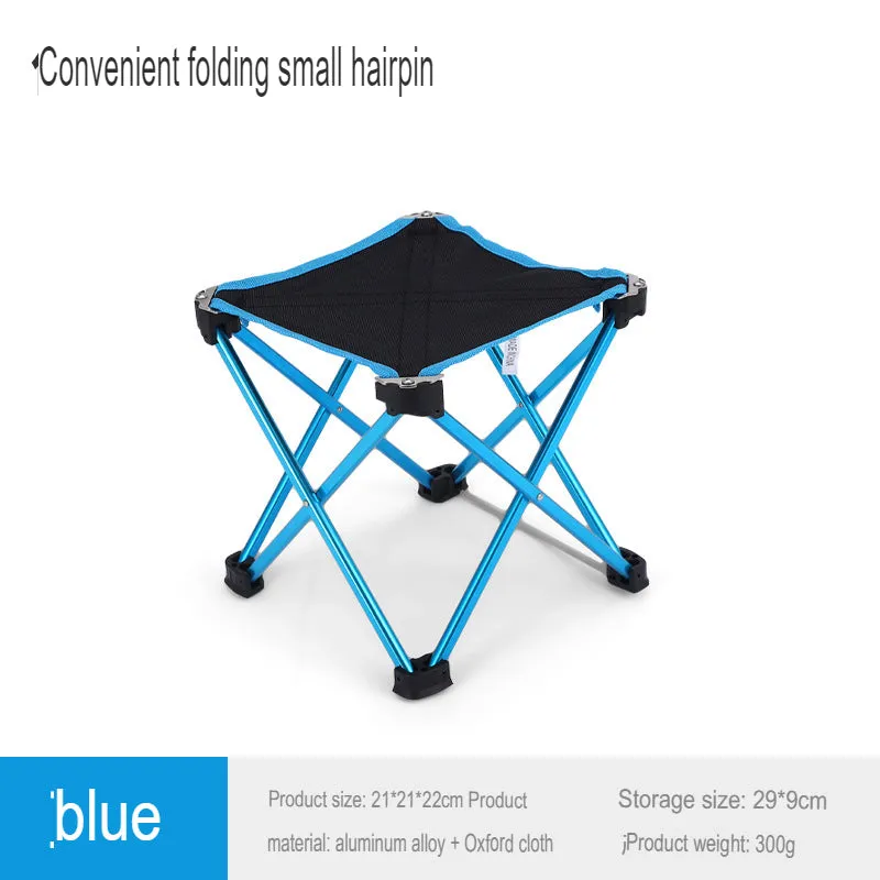 Outdoor Ultra-Light Aluminum Alloy Folding Stool Fishing Stool Multi-Functional Four-Corner Stool Small Mazar Space Chair Small