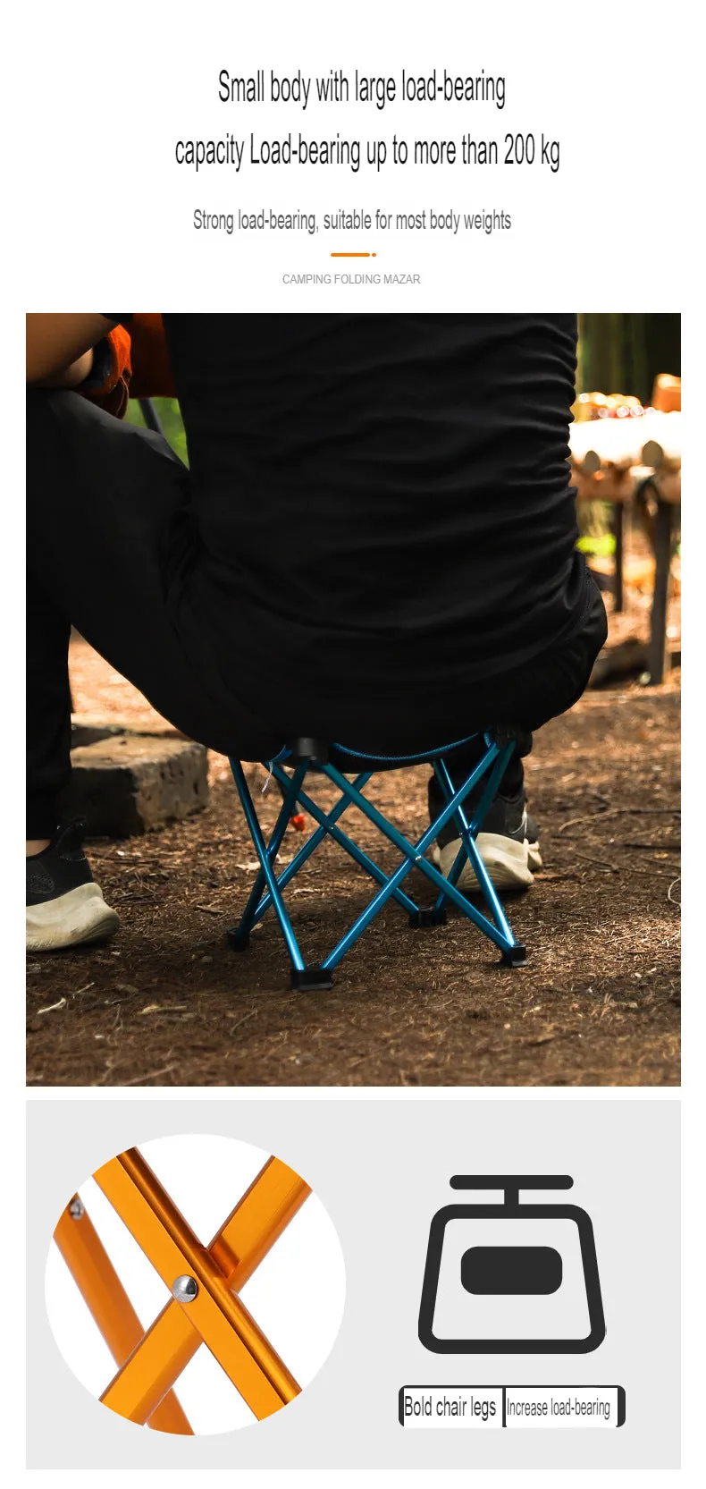 Outdoor Ultra-Light Aluminum Alloy Folding Stool Fishing Stool Multi-Functional Four-Corner Stool Small Mazar Space Chair Small