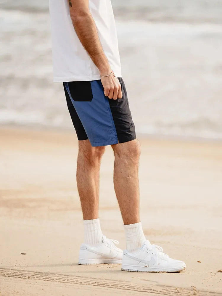 Oversize Casual Shorts with Contrast Color - Beach Pants