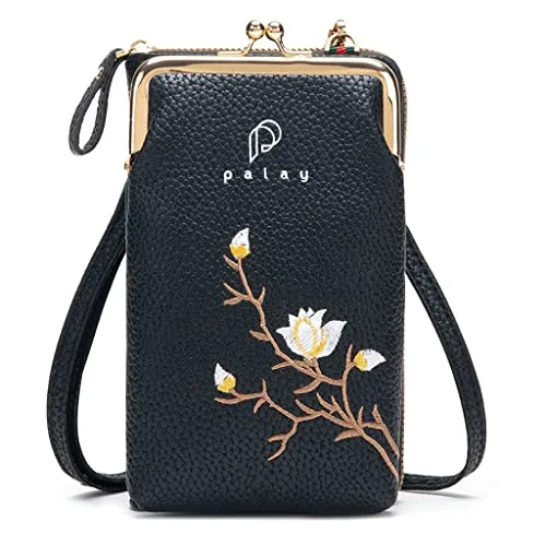 PALAY® Women Crossbody Phone Bags for Mobile Cell Phone Holder Pocket Wallet PU Leather Sling Wallet for Women Girls Ladies Mini Shoulder Bags with Credit Card Slots…