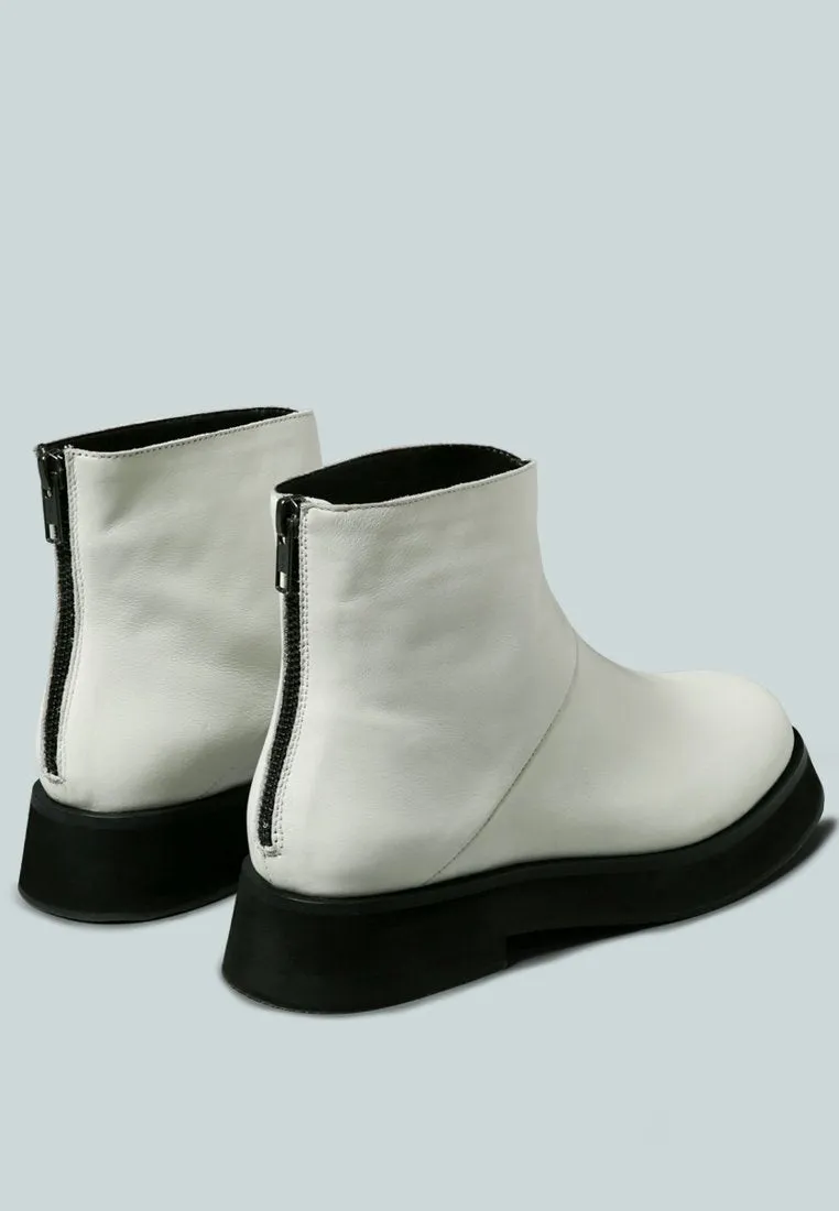 PALTROW Zip-up White Ankle Boot