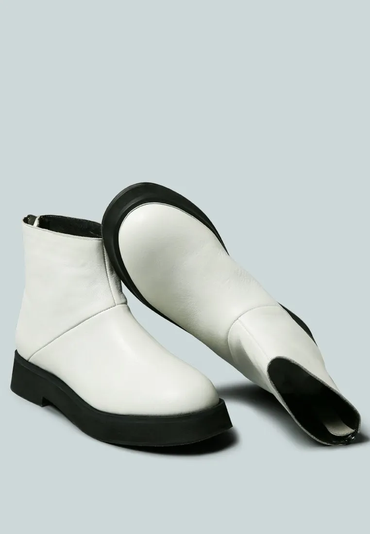 PALTROW Zip-up White Ankle Boot