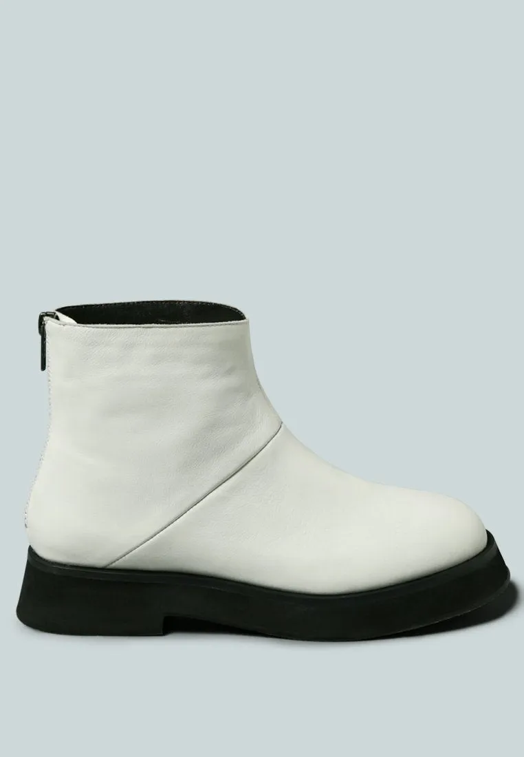 PALTROW Zip-up White Ankle Boot