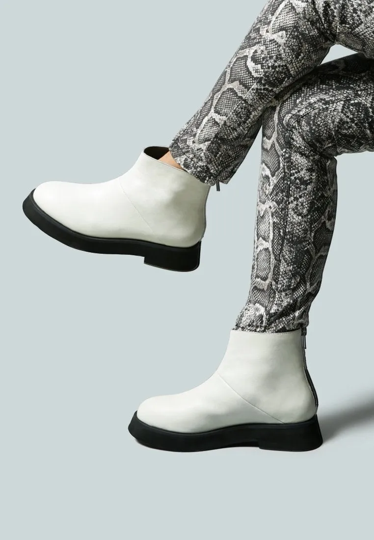 PALTROW Zip-up White Ankle Boot