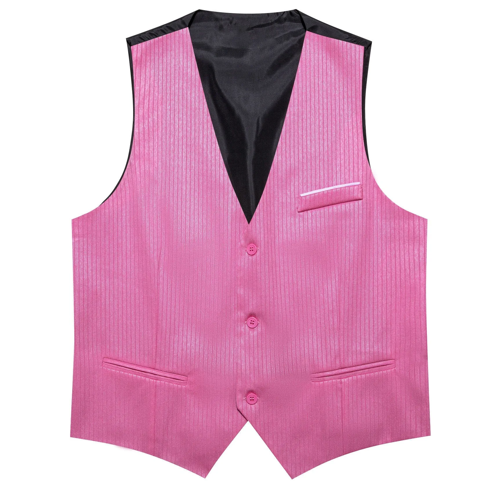 Petal Pink Solid Men's V-Neck Business Vest