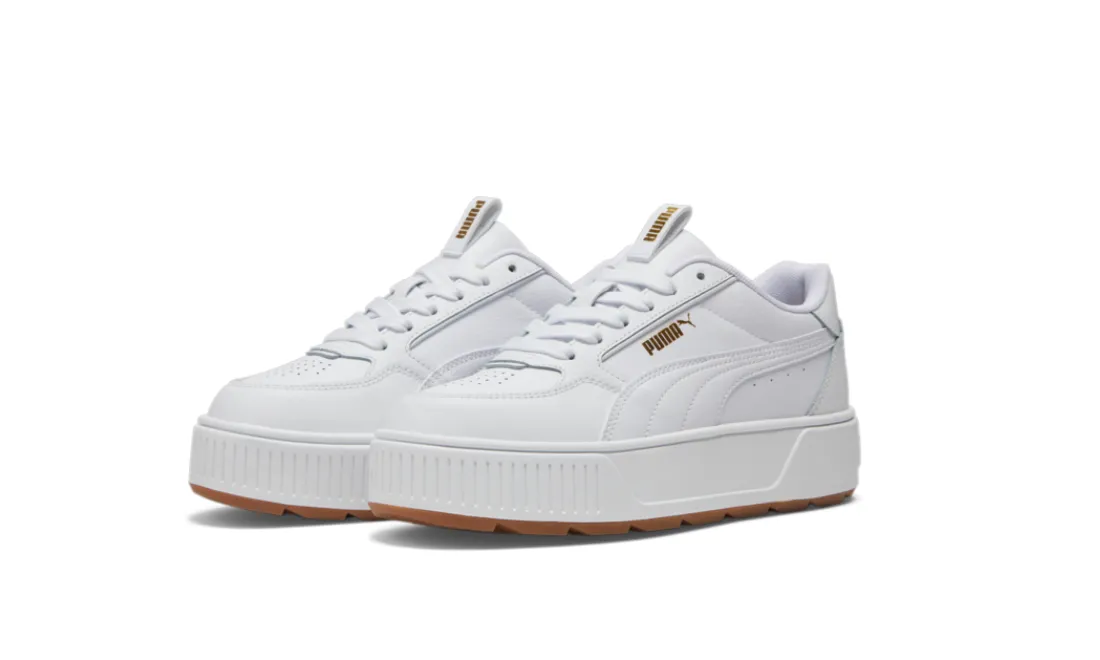 Puma Women's Karmen Rebelle Shoes, Puma White/Puma White/Puma Team Gold