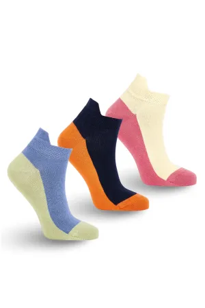 PUNCHY ANKLE Multi x3 Boxset - Organic Cotton Socks