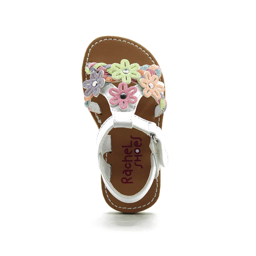 Rachel Amalfi Sandals White Multicolor Walkers Toddlers Girls - Kids Shoes