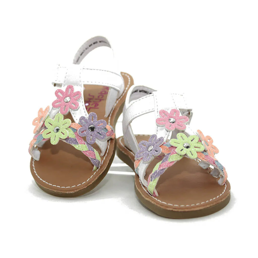 Rachel Amalfi Sandals White Multicolor Walkers Toddlers Girls - Kids Shoes